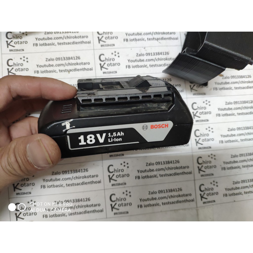 Miếng chèn tăng chiều cao cho hộp pin Bosch 18V Li-ion thêm 1-2 hàng cell 18650