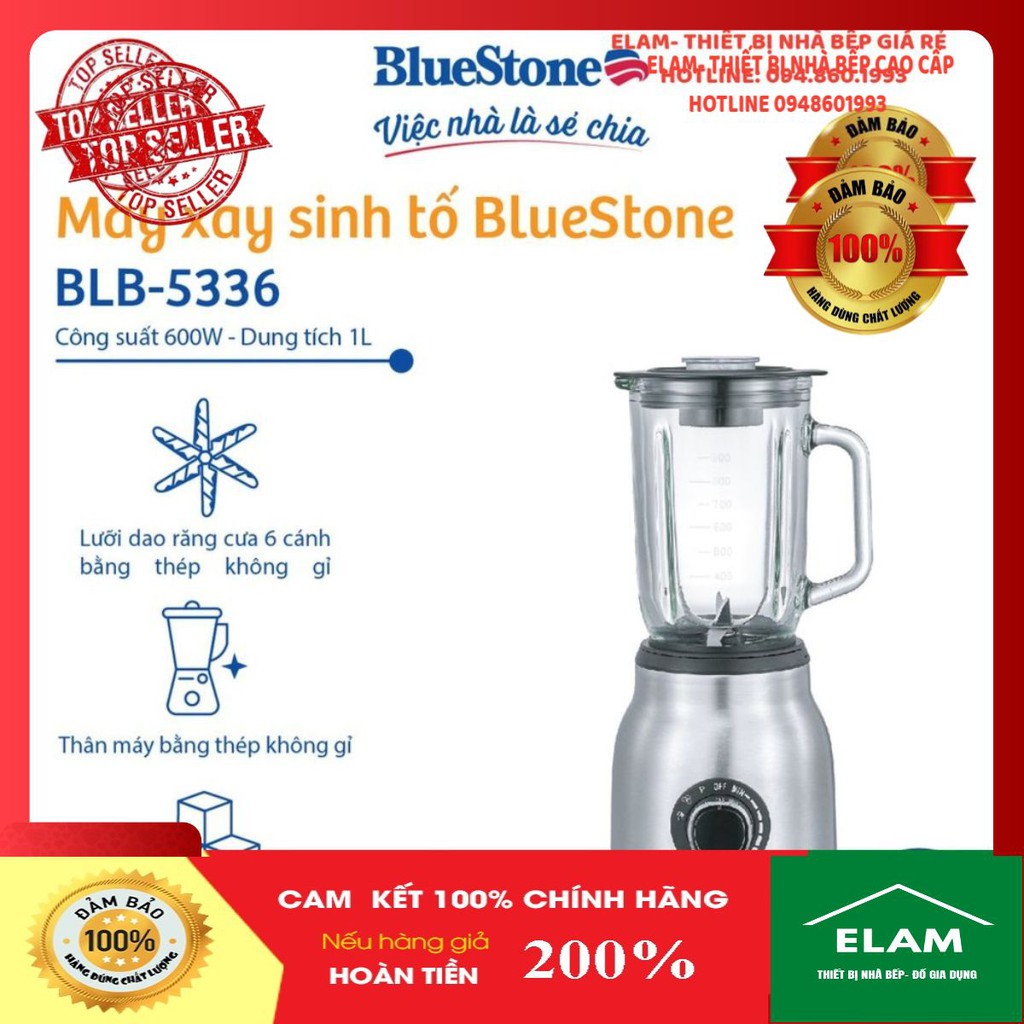 Máy xay sinh tố BlueStone BLB-5336/ Máy xay đá BlueStone 5336 - Hàng Chính Hãng