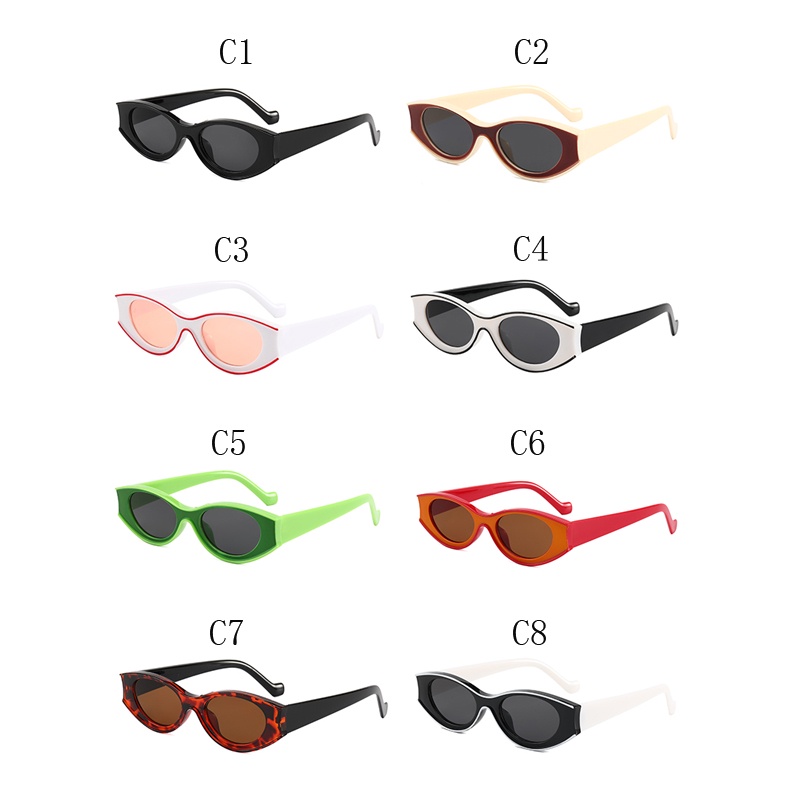 Kính mát hình bầu dục thời trang Âu Mỹ cá tính phong cách retro cho nữ