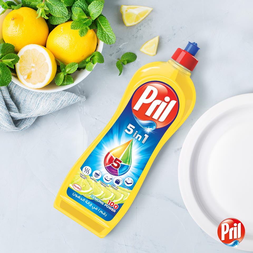 Nước Rửa Chén Pril Kraft Gel 5 Tác Động Hàng Đức Chai 500ml Tẩy Sạch Chén Dĩa Thơm Ngát Hương Chanh Trà Xanh