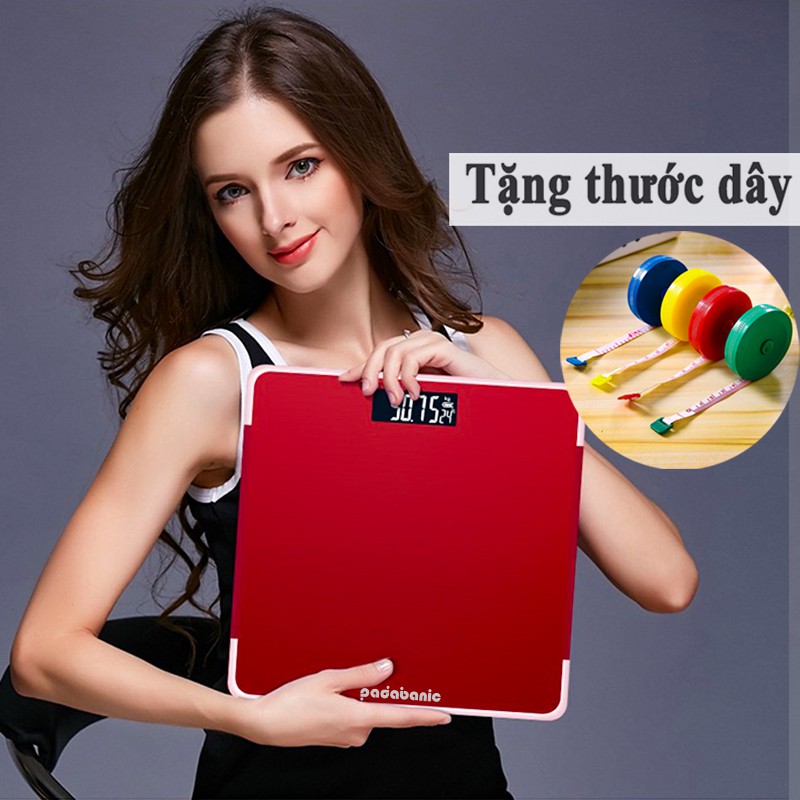 Cân Điện Tử Sạc USB Padabanic Cân Sức Khỏe Gia Đình Chuẩn Xác Hiển Thị Nhiệt Độ Phòng