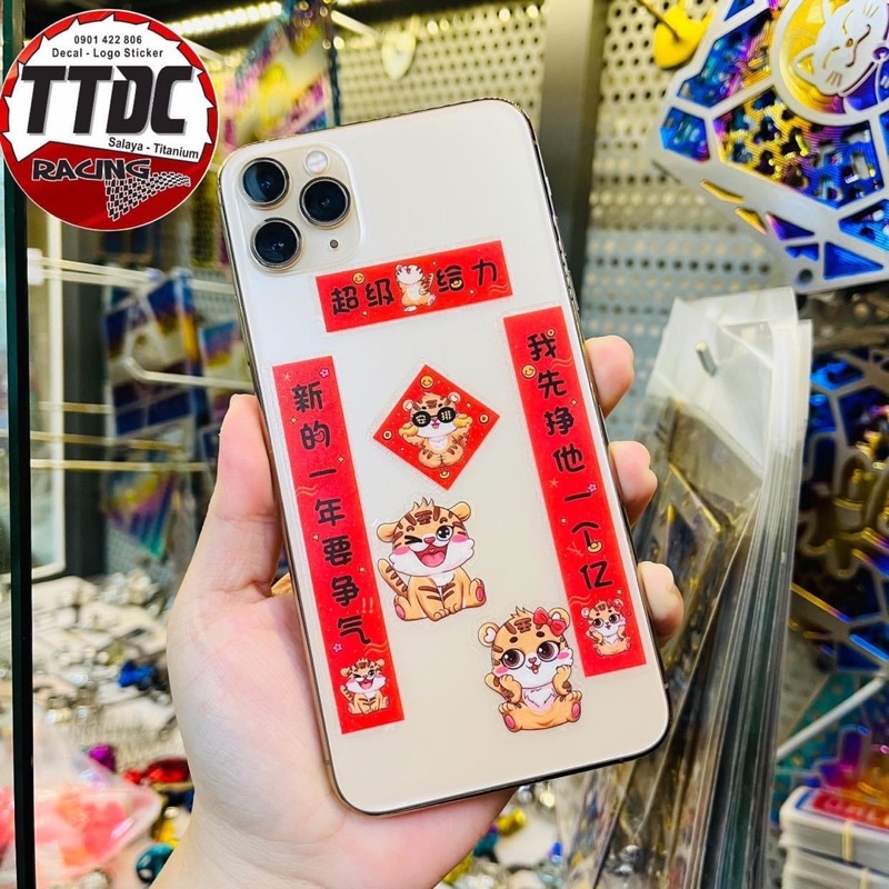 Set Decal Sticker Trang Trí Hình Con Hổ 2022 🥰🧧🧧