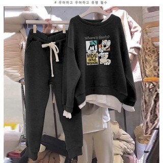 Bộ nỉ micky gấu trắng cao cấp
