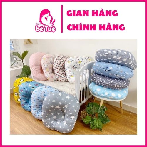 Gối chống trào ngược cao cấp cotton Hàn chần bông, chống nôn trớ an toàn cho bé