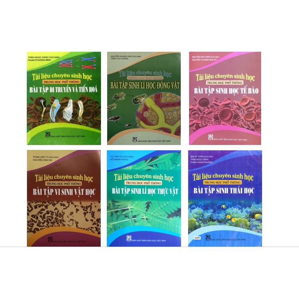 Sách - Combo Tài Liệu Chuyên Sinh Học Trung Học Phổ Thông - Bài tập (6 cuốn)