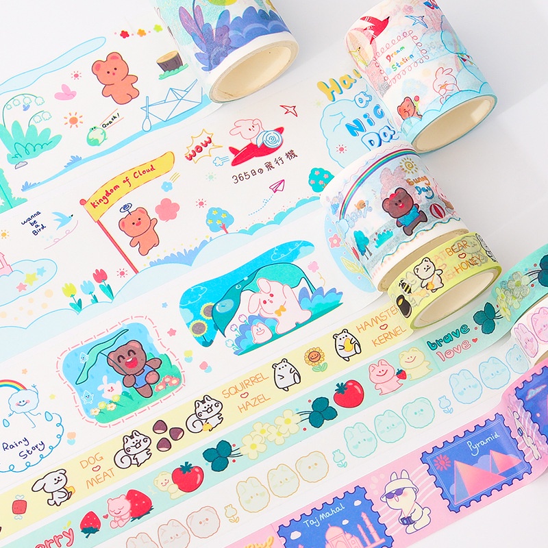 Hình dán cute sticker anime Băng keo Washi trang trí đồ dùng cá nhân DIY Crafts, Scrapbook, Journal, Diary, Planner