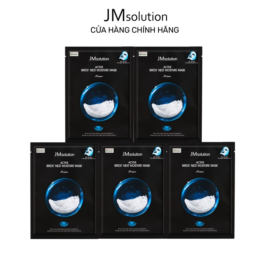 Combo 5 Mặt nạ tổ yến JMSolution Active Birds Nest Moisture Mask chống lão hóa da 30ml x5