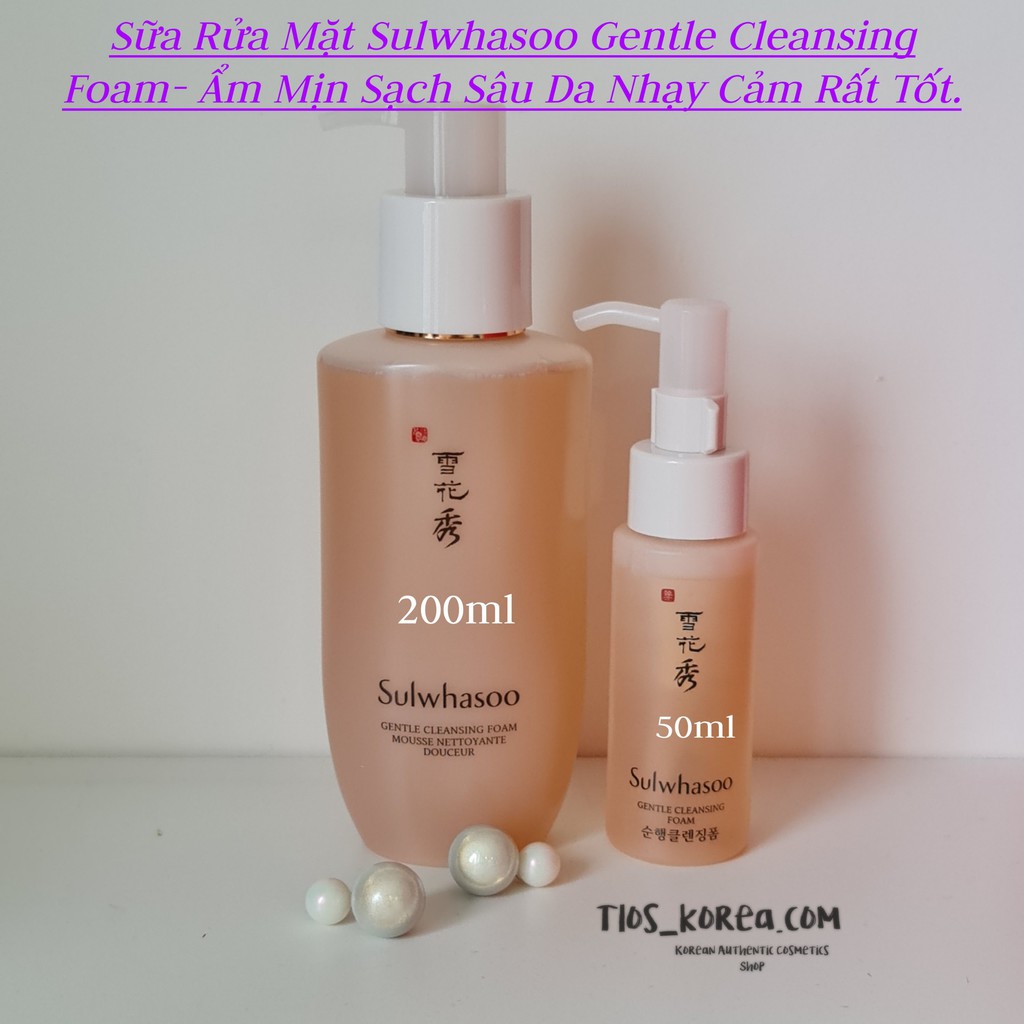 Sulwhasoo Sữa Rửa Mặt Ẩm Mịn dành Cho Da Nhạy Cảm từ thảo dược- Sulwhasoo Gentle Cleasing Foam 50/200ml( Bản Mới nhất)