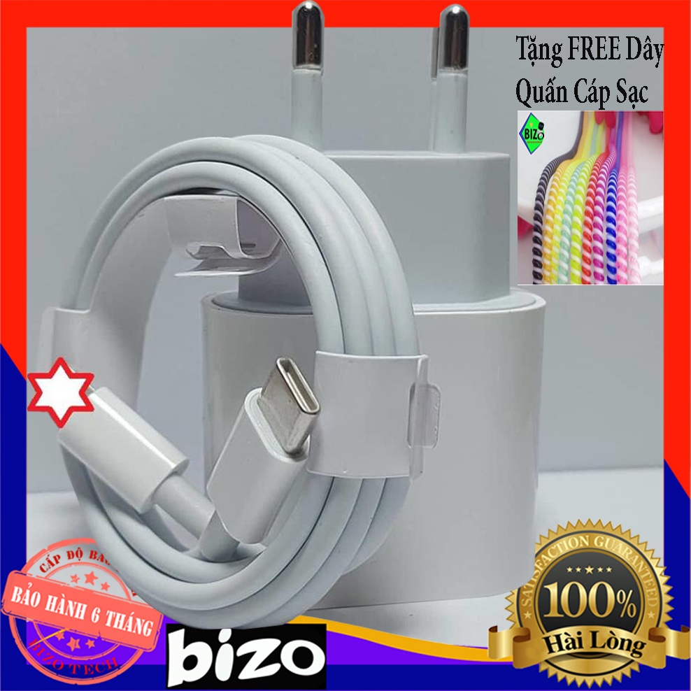 Bộ Củ Cáp Sạc Nhanh PD 20w loại tốt Cho 7/8/X/11/12/13. Cáp TypeC to lphone 20w