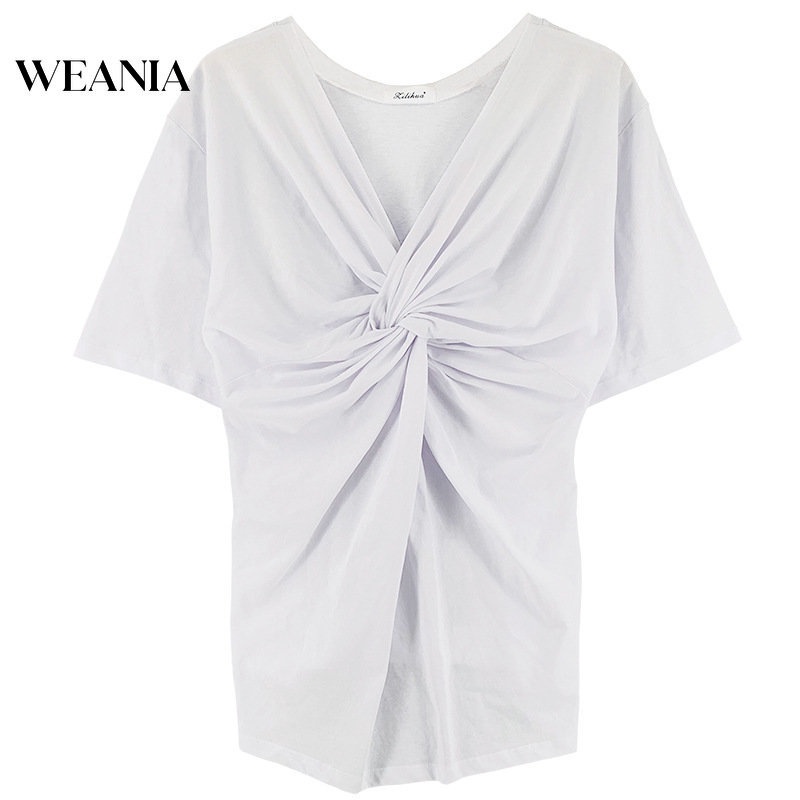 Áo Thun Ngắn Tay Hở Lưng Xếp Ly Quyến Rũ Thời Trang Cho Nữ