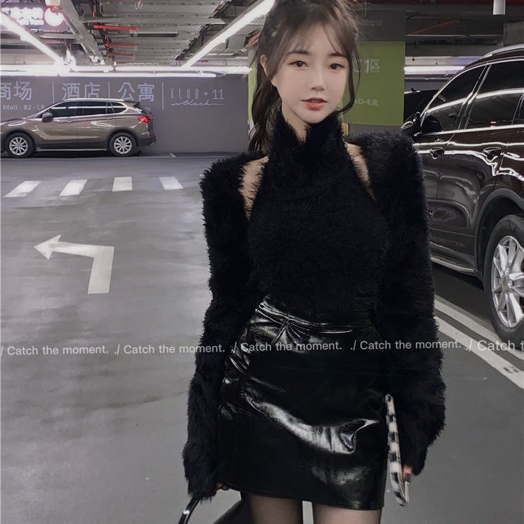 Áo Khoác Len Dệt Kim Mềm Mại Dáng Ngắn Phong Cách Phương Tây Thời Trang Xuân Thu Cho Nữ