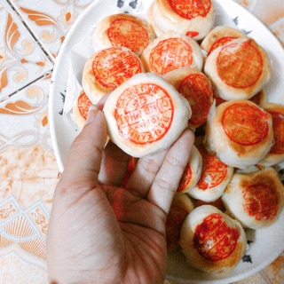 Bánh bía mini nhân đậu xanh sầu riêng trứng muối ( hình thật )