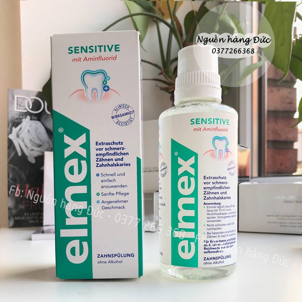 Nước súc miệng Elmex sensitive Đức cho răng siêu nhạy cảm - Nguồn hàng Đức