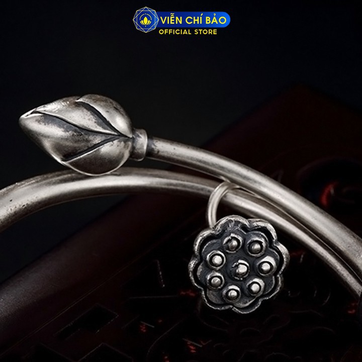 Vòng tay bạc nữ Đài sen cá chép mix charm chất liệu bạc Thái 925 thời trang phụ kiện trang sức Viễn Chí Bảo L100315