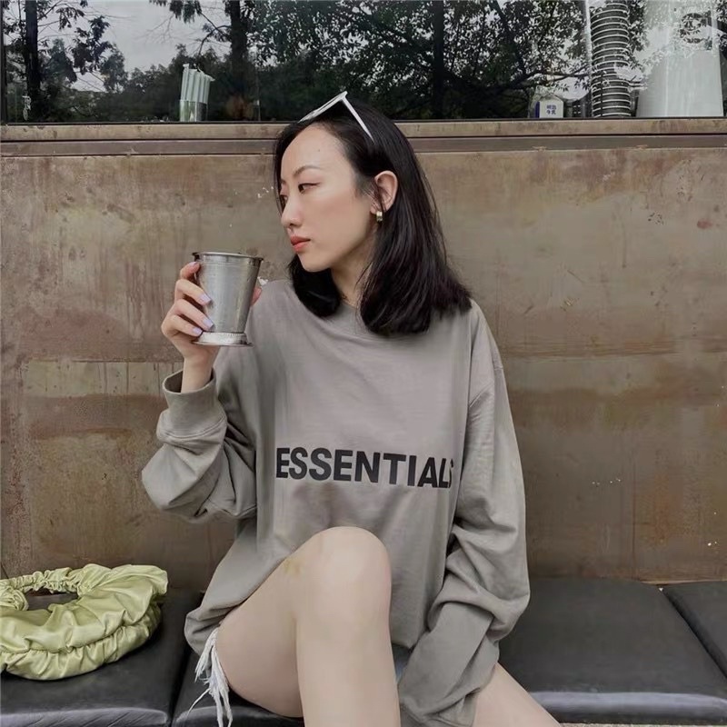 Áo thun dài tay ESENTIALS, chất liệu thun cotton tici dầy dặn