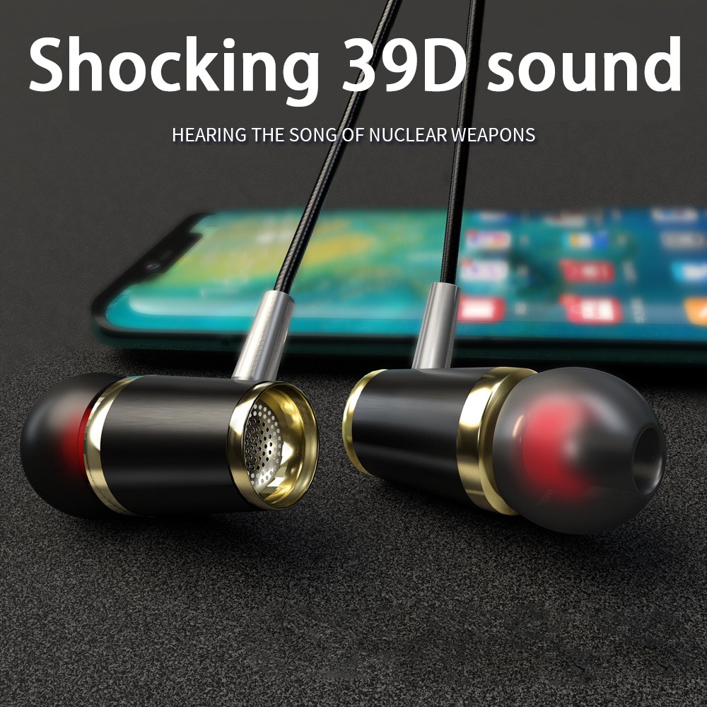 Tai Nghe Nhét Tai Jack 3.5mm Bằng Kim Loại Âm Thanh HIFI HD Giảm Ồn Chuyên Dụng