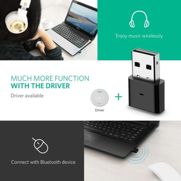 Thiết bị USB thu Bluetooth 4.0 dùng trên máy tính và laptop UGREEN US192 | WebRaoVat - webraovat.net.vn