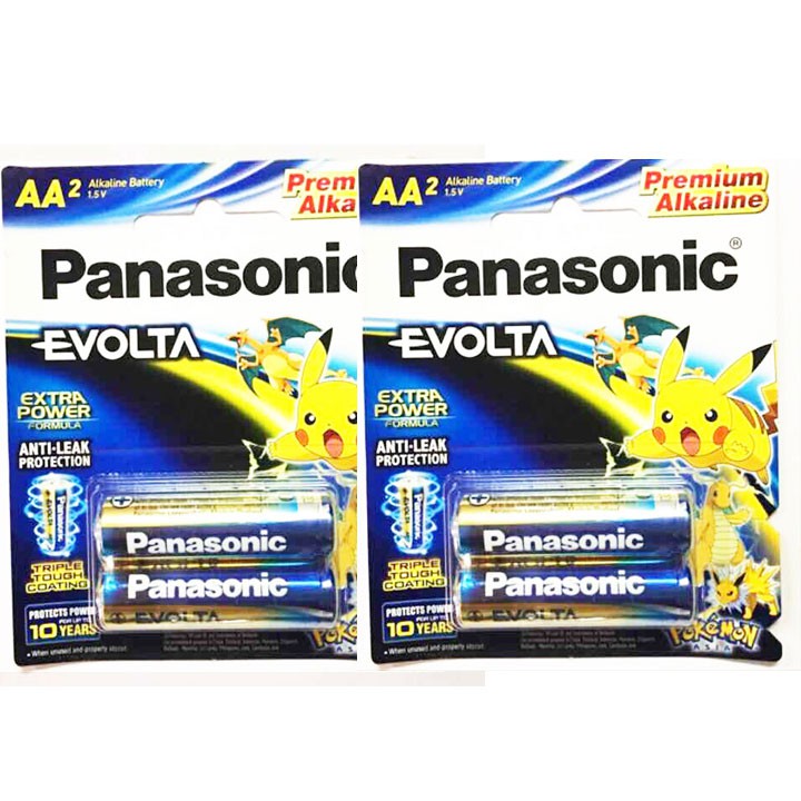 COMBO 10 VỈ PIN PANASONIC AA ALKALINE EVOLTA LR6EG 2B VỈ 2 VIÊN.