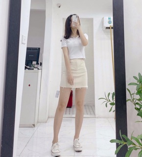 Chân váy kaki ngắn