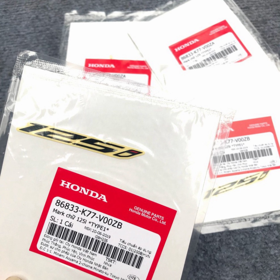 Tem Chữ 150i 125i Honda SH 150 Chính Hãng, Tem Chữ 150i 125i Lắp Sh Các Đời