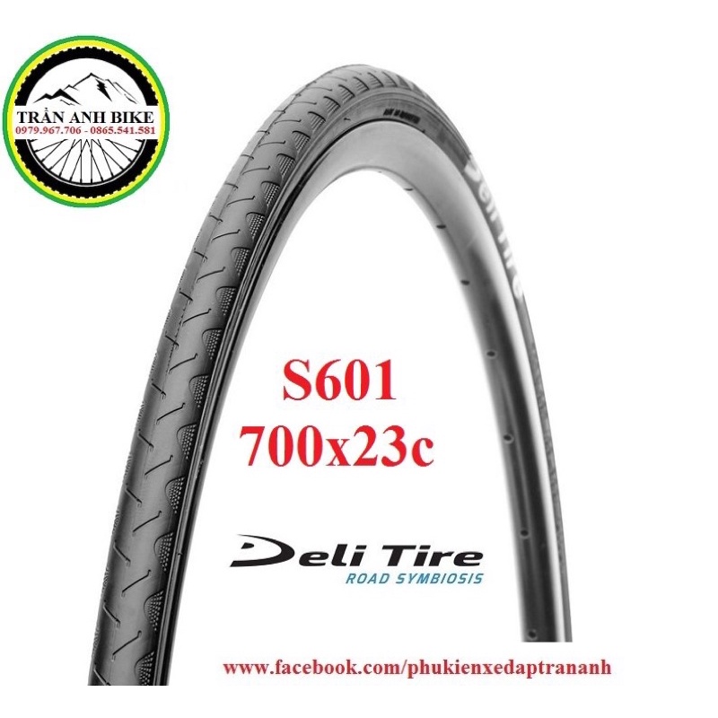 Vỏ lốp xe đạp Deli Tire S601 700x23C - hông màu trắng/ đỏ/ vàng/ xanh