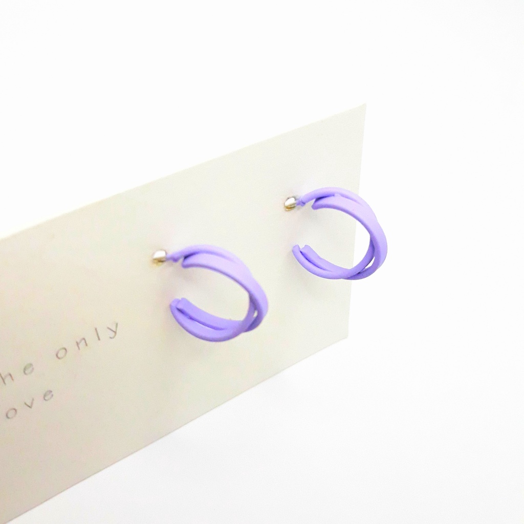 SUN ACCESSORY - Khuyên tai tròn màu tím xinh xắn, đáng yêu phù hợp cho phong cách tiểu thư, dịu dàng