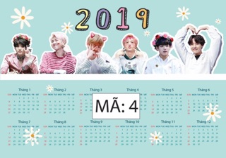 Lịch 2019 BTS (lịch dán tường)