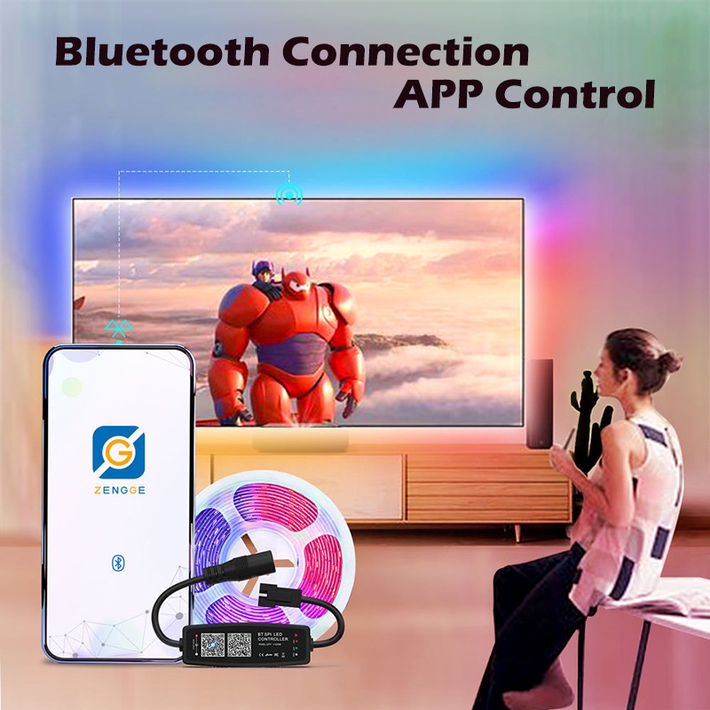 Bộ điều khiển dây đèn LED qua APP theo nhạc WS2811 WS2812 JAN