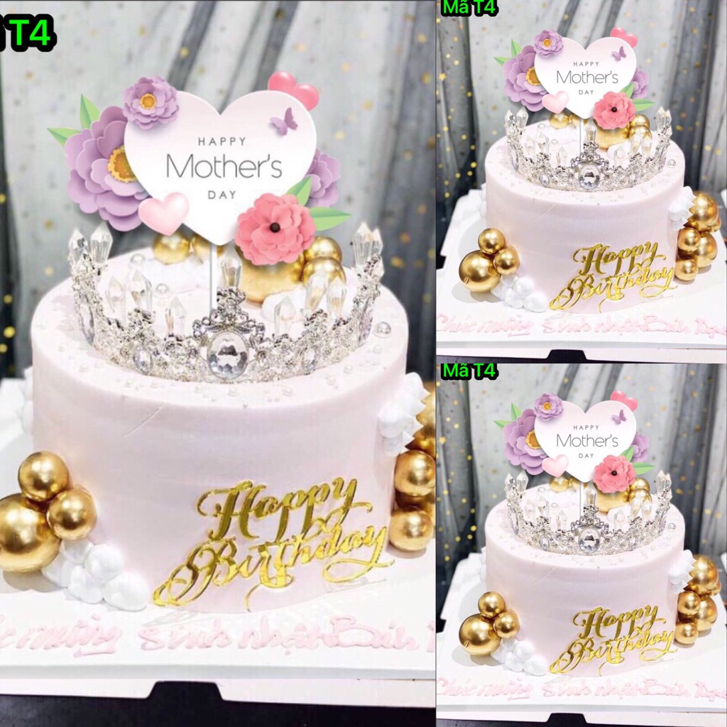 Trang Trí Sinh Nhật - SET 10 THẺ CẮM GIẤY HAPPY MOTHER'S DAY mẫu T4