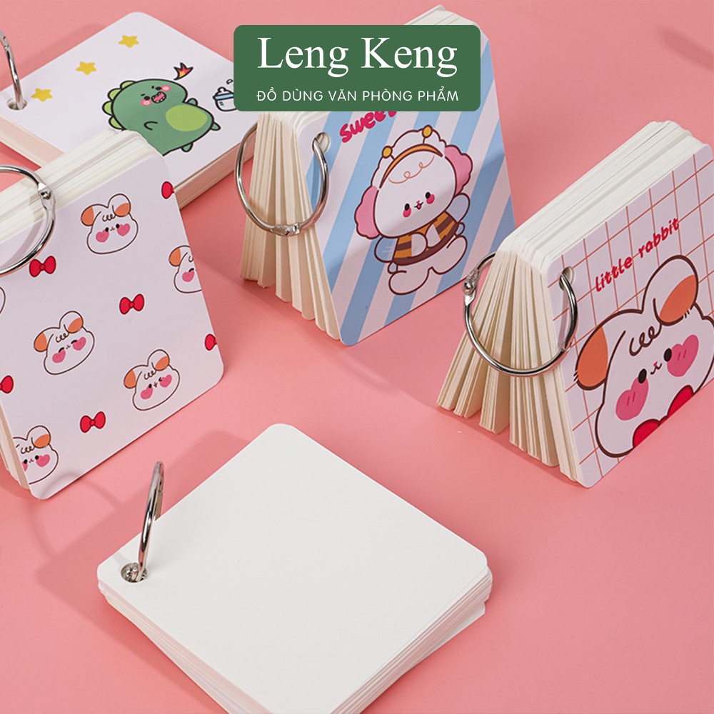 Khoen tròn inox Flashcard văn phòng phẩm Leng Keng đóng gáy sách, nhật kí, sổ, sổ tay