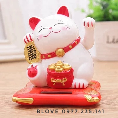 Mèo Thần Tài Vẫy Tay May Mắn, Hạnh Phúc, Tài Lộc,  Mèo Thần Tài, Mèo Vẫy Tay chạy bằng năng lượng mặt trời