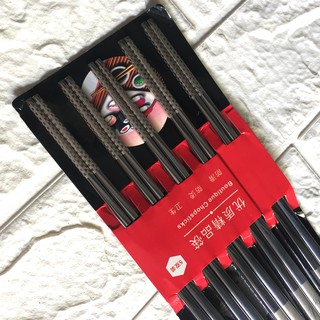 Set 5 đôi đũa inox 304 khác hoa văn cao cấp