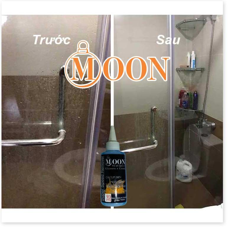 Moon 90ml- Tẩy Ố Kính bể cá cảnh - Cặn Canxi - Váng 7 Màu Trên Kính - Vết gỉ Sắt - Cặn Bám Lâu Ngày Trên Vòi Labo - Inox