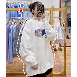Áo Nỉ Tay Bồng Phi Hành Gia - Thun form rộng oversize  ASTRONAUT màu trắng ulzzang HOT