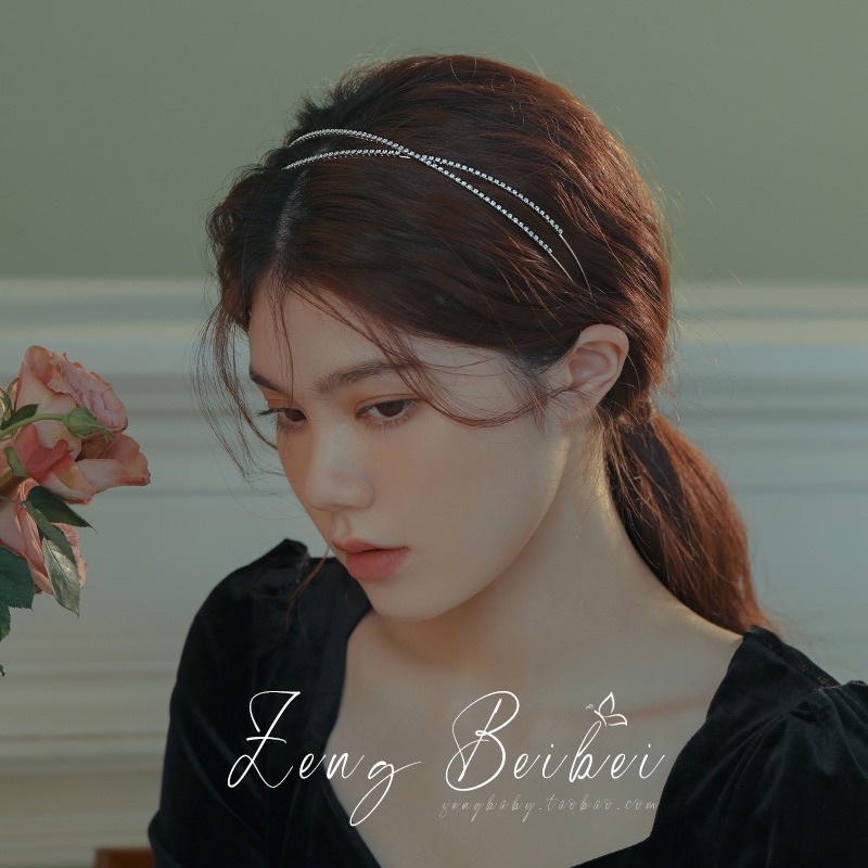 Bờm tóc hai hàng đá chéo thanh lịch cho nữ B107