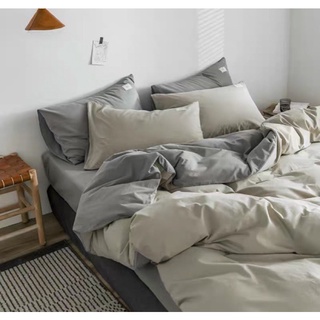 Bộ Drap & Chăn Phao Cotton Tici Be -Ghi