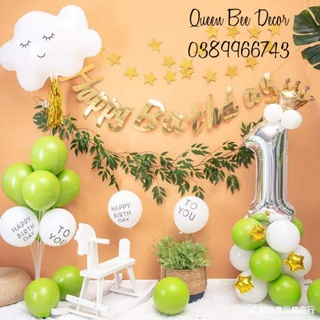 Set bóng bay trang trí sinh nhật đám mây phong cách Hàn Quốc QB09090