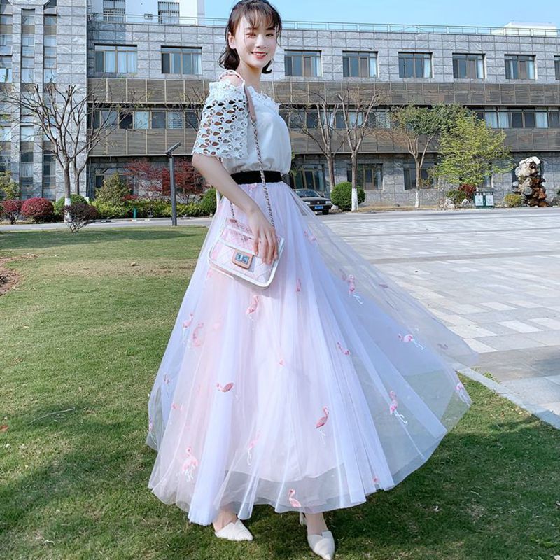Chân Váy Lưới Thêu Họa Tiết Thời Trang Cho Nữ | BigBuy360 - bigbuy360.vn