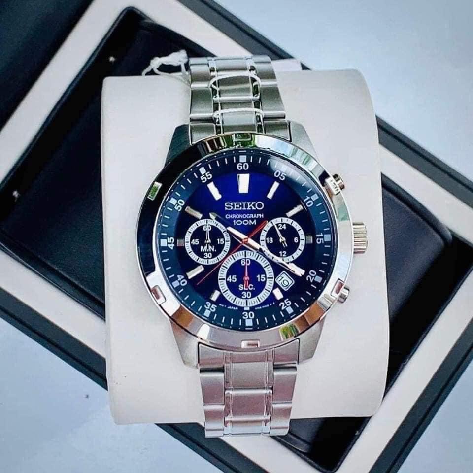 Đồng hồ nam chính hãng Seiko Chronograph SKS603P1 dây thép, mặt kính Hardlex Crystal (Kính Cứng) - BẢO HÀNH 60 THÁNG