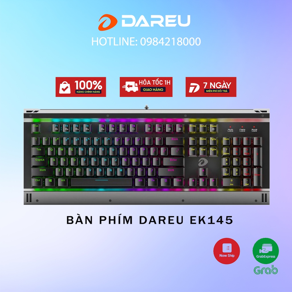 Bàn phím Dareu LK145 Gaming - Màu đen - Chống cháy, chống nước - Chính hãng Dareu - Bảo hành 24 tháng toàn quốc