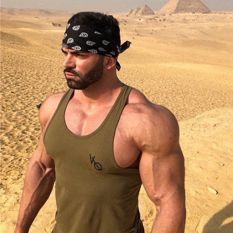 VQ Men's Cotton Sporty Vest Stretch Causal Plus Size Tank Tops 8 Colors