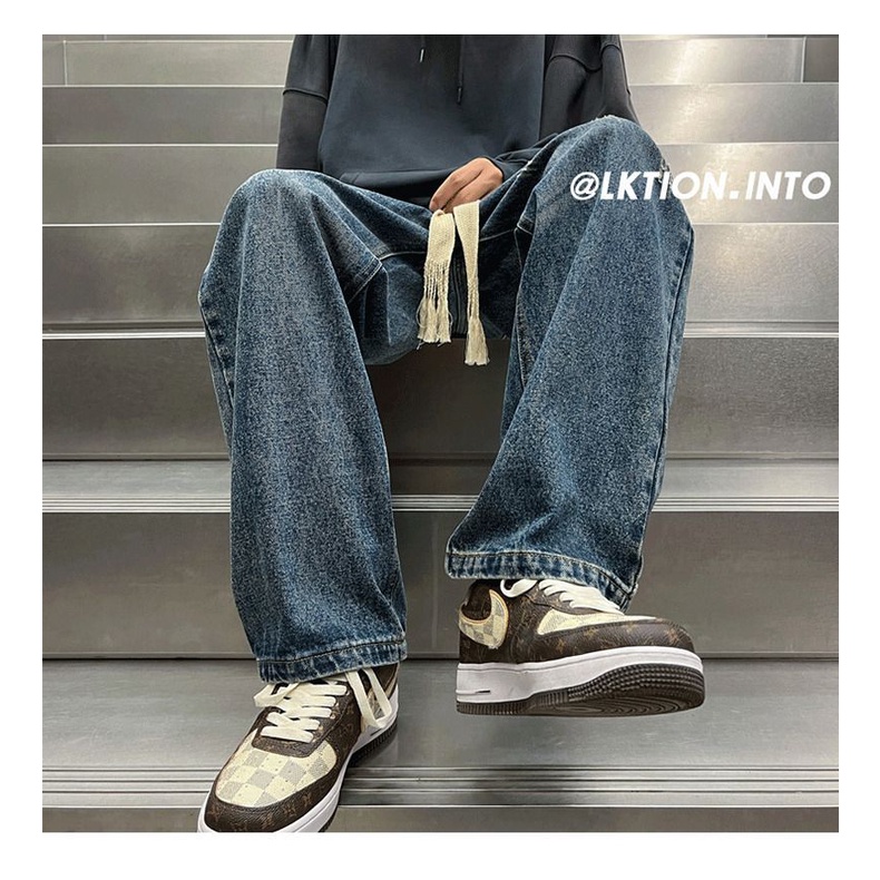 Quần Jean Dài Ống Rộng Thời Trang Thu Đông Cá Tính Cho Nam