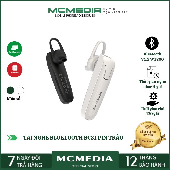 Tai Nghe Bluetooth BC21 Dung Lượng Pin Trâu Nghe Nhạc Liên Tục 4 Giờ