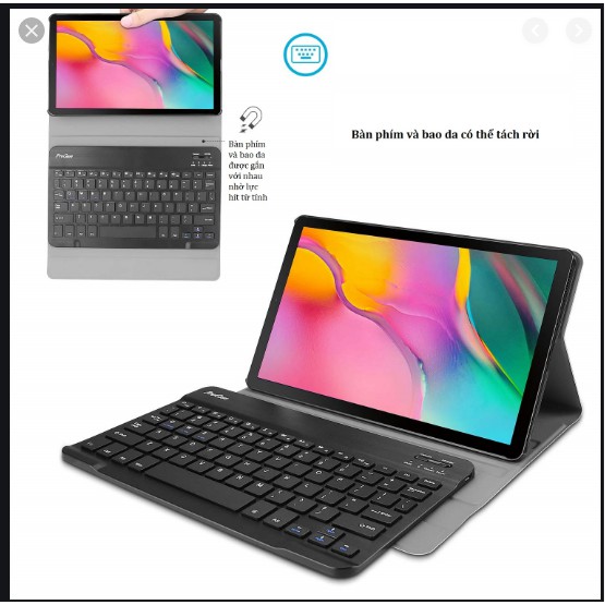 BAO DA KÈM BÀN PHÍM BLUETOOTH SAMSUNG T515, T510, GALAXY TAB A 10.1 (2019) TIỆN DỤNG