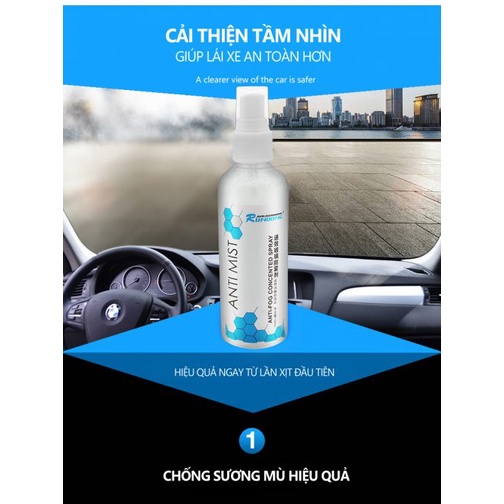 Mua Chai xịt kính xe chống bám nước và sương mù lên kính ô tô ANTI MIST ...