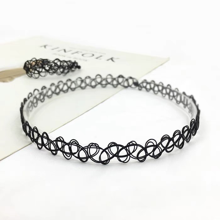 Vòng Cổ choker Thiết Kế Đơn Giản Màu Đen Thời Trang Cho Nữ