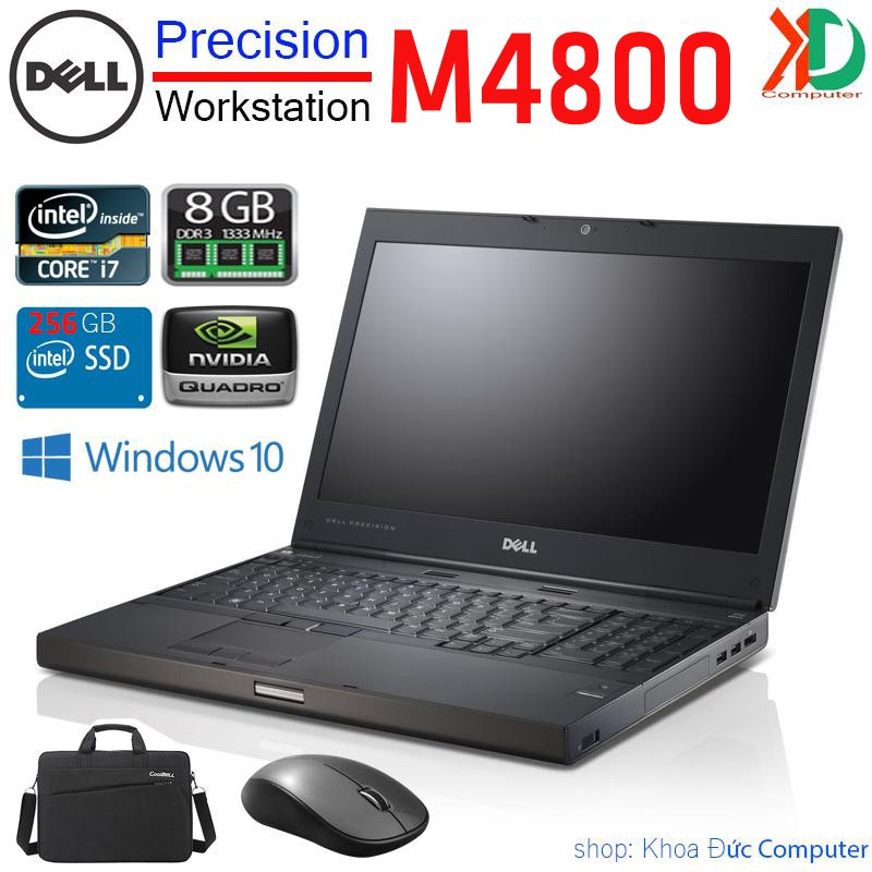 Laptop máy trạm Dell Precision M4800 Core i7-4800QM, 16gb Ram, 256gb SSD, vga Quadro K1100M, 15.6" Full HD