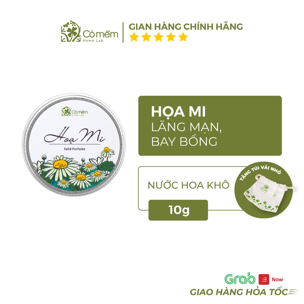 Nước hoa Khô/ Dầu Thơm Khô Thiên Nhiên Họa Mi Tươi Mát [Cúc Dại, Mimosa] [TẶNG kèm Túi Vải nhỏ] Cỏ Mềm - 10g