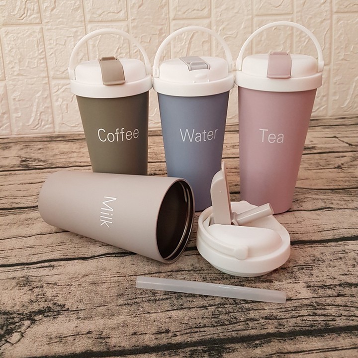 Ly giữ nhiệt pastel kiểu Hàn Quốc trẻ trung uống trà, cà phê, sữa 500ml