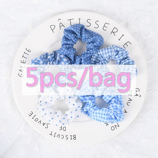 Set 5 Dây Chun Buộc Tóc Đính Hoa Xinh Xắn Dành Cho Nữ